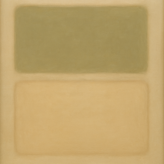 Sage Olive & Pale Sandstone Minimalist Harmony No. 16 Oil Painting 100% Hand Painted Oil on Belgian Linen Canvas, Original Fine Art Wall Decor