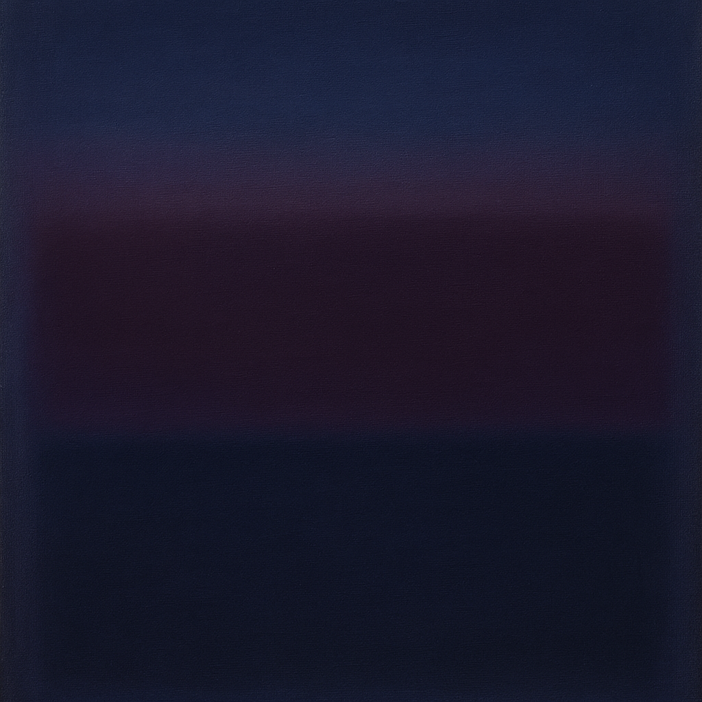 Deep Indigo & Midnight Plum Ambient Field No. 13 Oil Painting - View 1