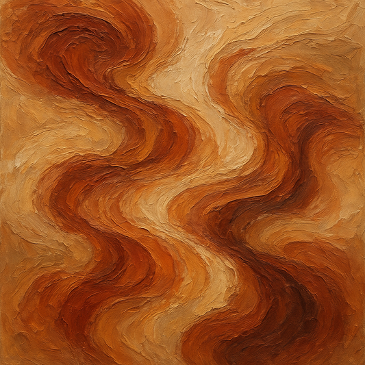 Sienna Drift Modern Abstract Oil Painting - View 1