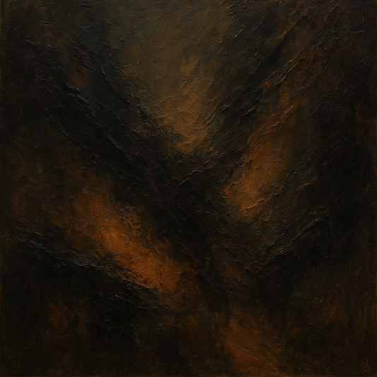Smoky Topaz & Charred Wood Abstract No. 3 Oil Painting - 100% Hand-Painted Master Oil Painting