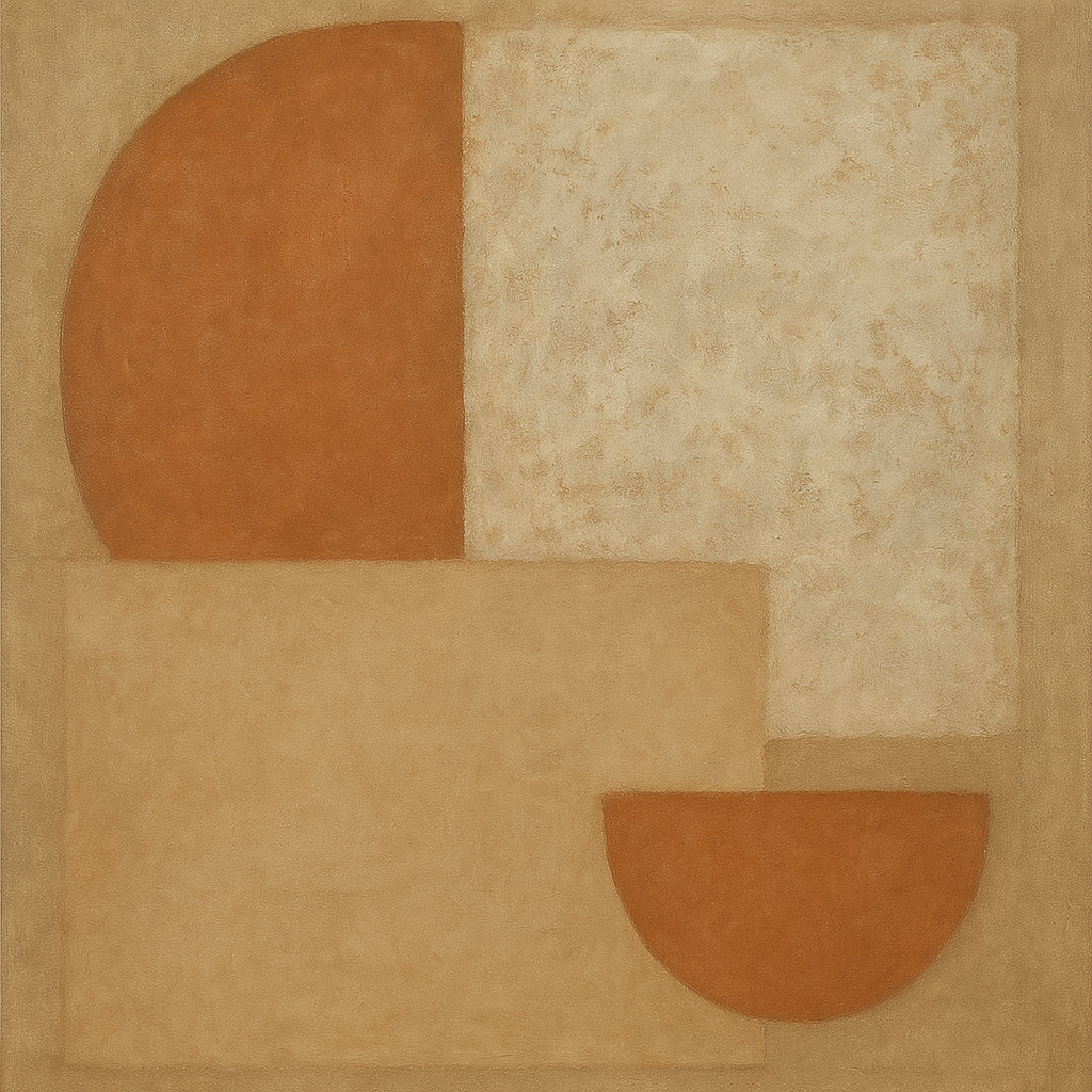 Earthy Terracotta & Weathered Plaster Wash No. 18 Oil Painting 100% Hand Painted Oil on Belgian Linen Canvas, Original Fine Art Wall Decor