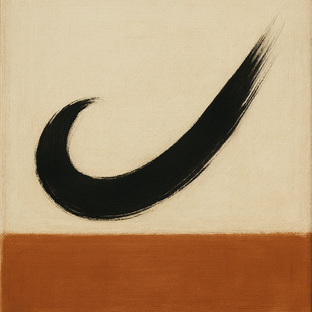 Monochrome Brushstroke Void No. 5 - Modern Fine Art Oil Painting - View 1