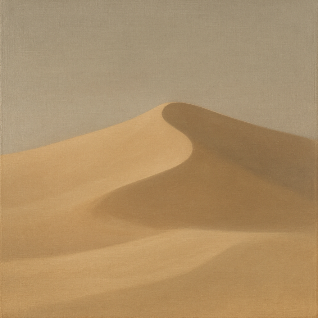 Muted Desert Dune Geometry No. 8 - Modern Fine Art Oil Painting - View 1