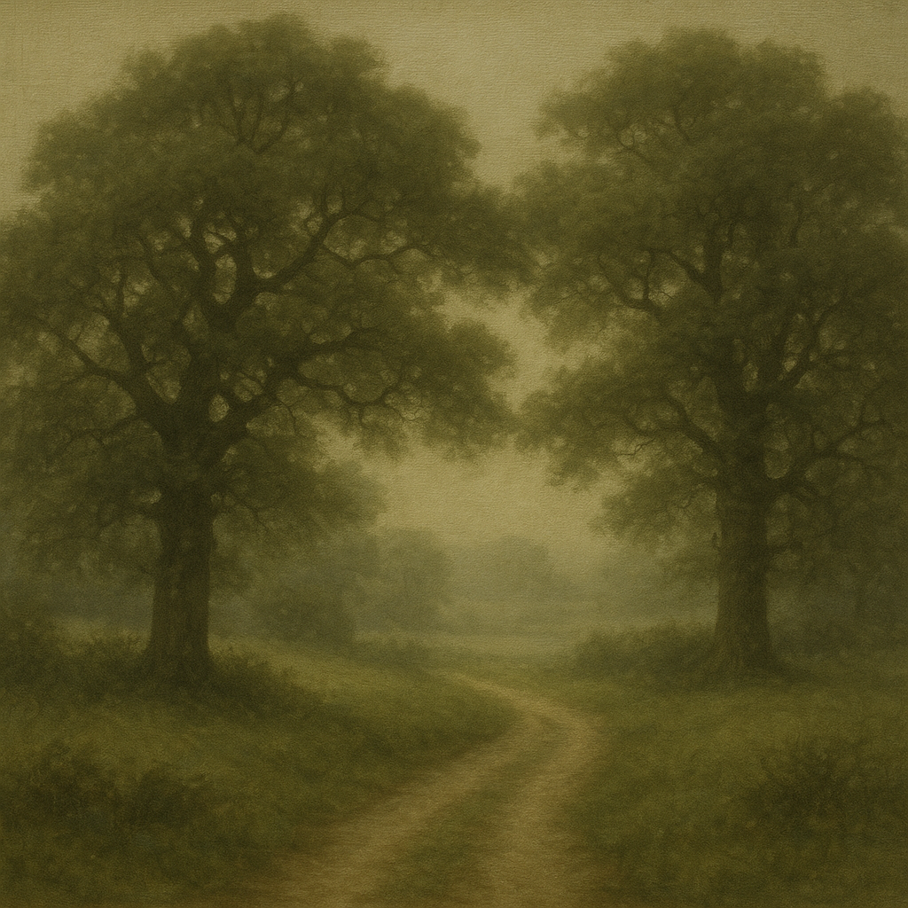 Misty English Countryside Lane No. 5 Oil Painting - View 1