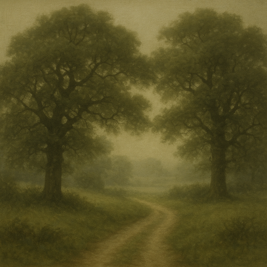 Misty English Countryside Lane No. 5 Oil Painting 100% Hand Painted Oil on Belgian Linen Canvas, Original Fine Art Wall Decor