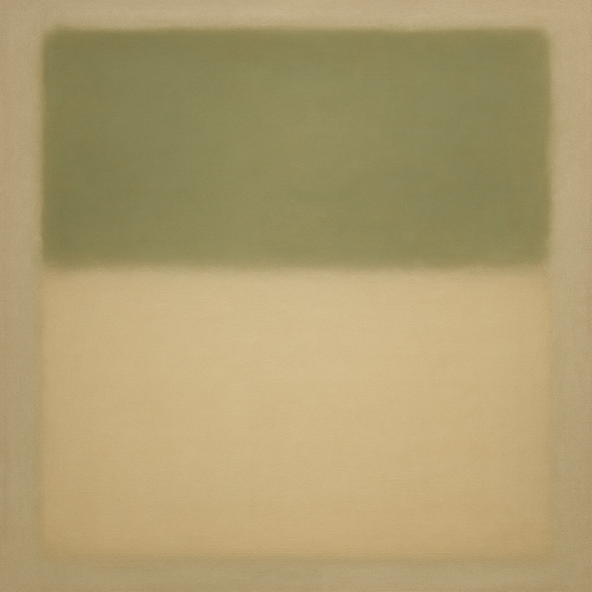 Sage Olive & Pale Sandstone Minimalist Harmony No. 28 Oil Painting 100% Hand Painted Oil on Belgian Linen Canvas, Original Fine Art Wall Decor