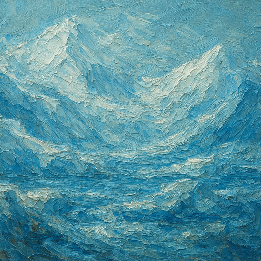 Nordic Frostbite Heavy Impasto Oil Painting - View 1