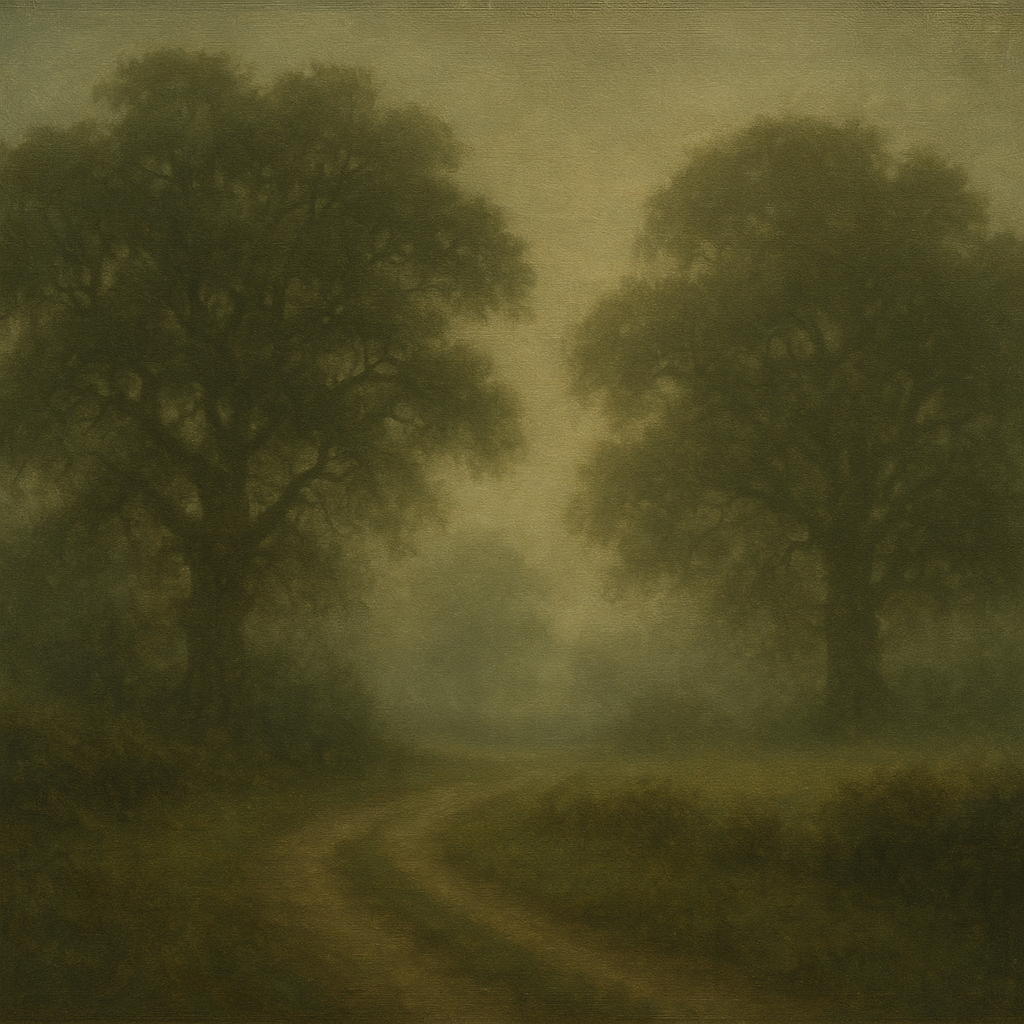 Misty English Countryside Lane No. 9 Oil Painting - View 1