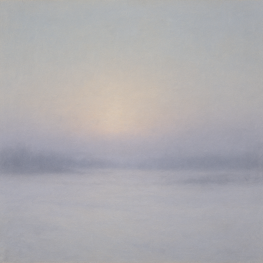Winter Dawn Frost & Pale Silver Light No. 6 Oil Painting 100% Hand Painted Oil on Belgian Linen Canvas, Original Fine Art Wall Decor