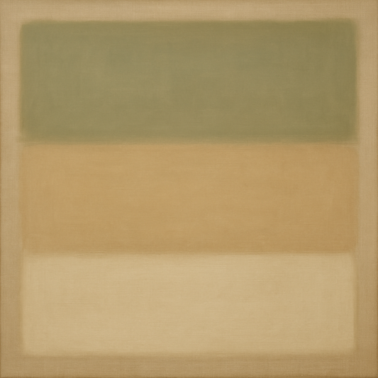 Sage Olive & Pale Sandstone Minimalist Harmony No. 17 Oil Painting - View 1