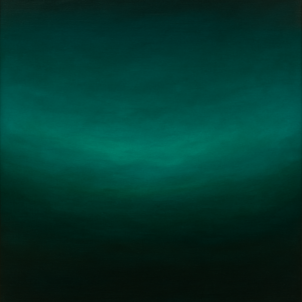Midnight Teal & Deep Malachite Gradient No. 6 Oil Painting 100% Hand Painted Oil on Belgian Linen Canvas, Original Fine Art Wall Decor