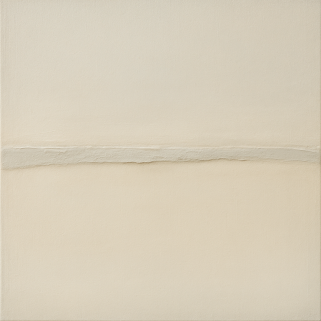 Minimalist White Horizon Band No. 7 - Modern Fine Art Oil Painting - View 1