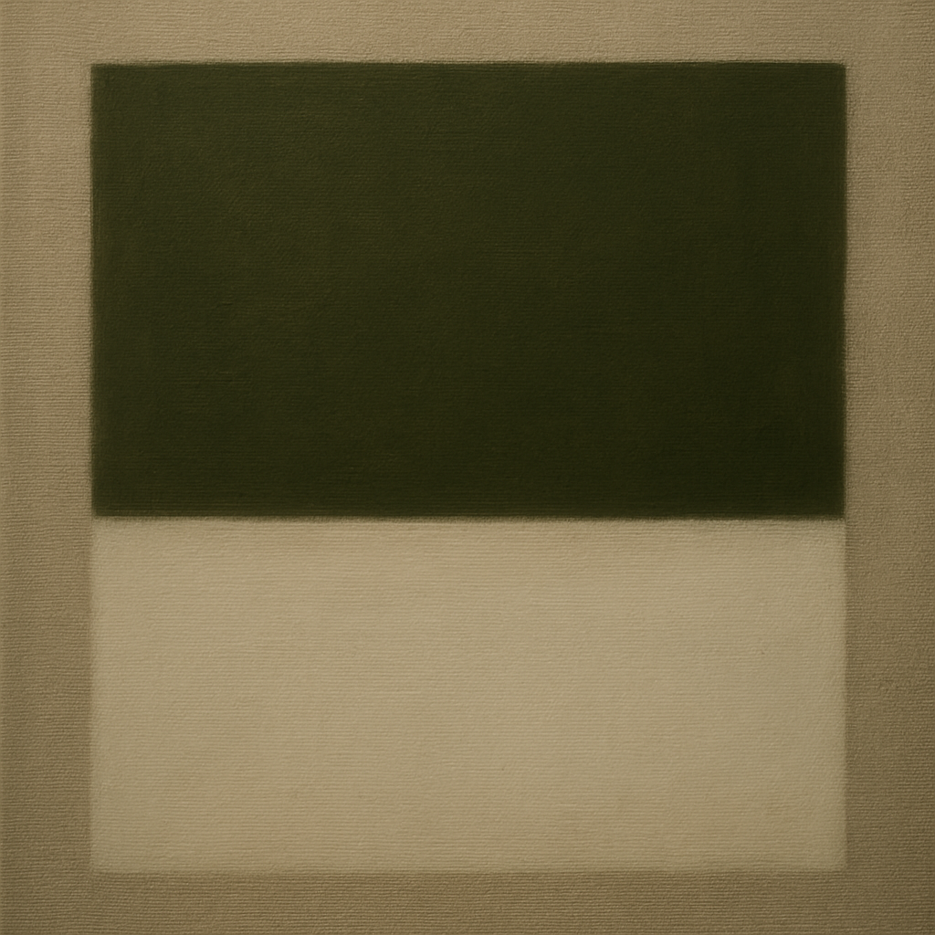 Sage Olive & Alabaster Balance No. 3 - Modern Fine Art Oil Painting - View 1