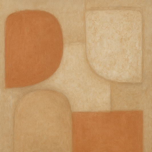 Earthy Terracotta & Weathered Plaster Wash No. 3 Oil Painting 100% Hand Painted Oil on Belgian Linen Canvas, Original Fine Art Wall Decor