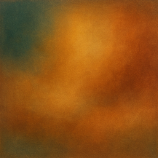 Deep Topaz & Spiced Terracotta Glow No. 15 Oil Painting 100% Hand Painted Oil on Belgian Linen Canvas, Original Fine Art Wall Decor