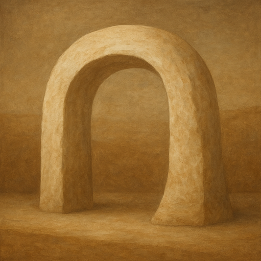 Travertine Stone Arch & Earth Tones No. 17 Oil Painting 100% Hand Painted Oil on Belgian Linen Canvas, Original Fine Art Wall Decor