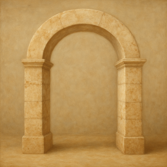 Travertine Stone Arch & Earth Tones No. 16 Oil Painting 100% Hand Painted Oil on Belgian Linen Canvas, Original Fine Art Wall Decor