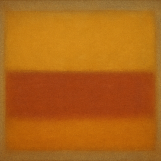 Luminous Ochre & Terracotta Horizon Color Field No. 29 Oil Painting 100% Hand Painted Oil on Belgian Linen Canvas, Original Fine Art Wall Decor