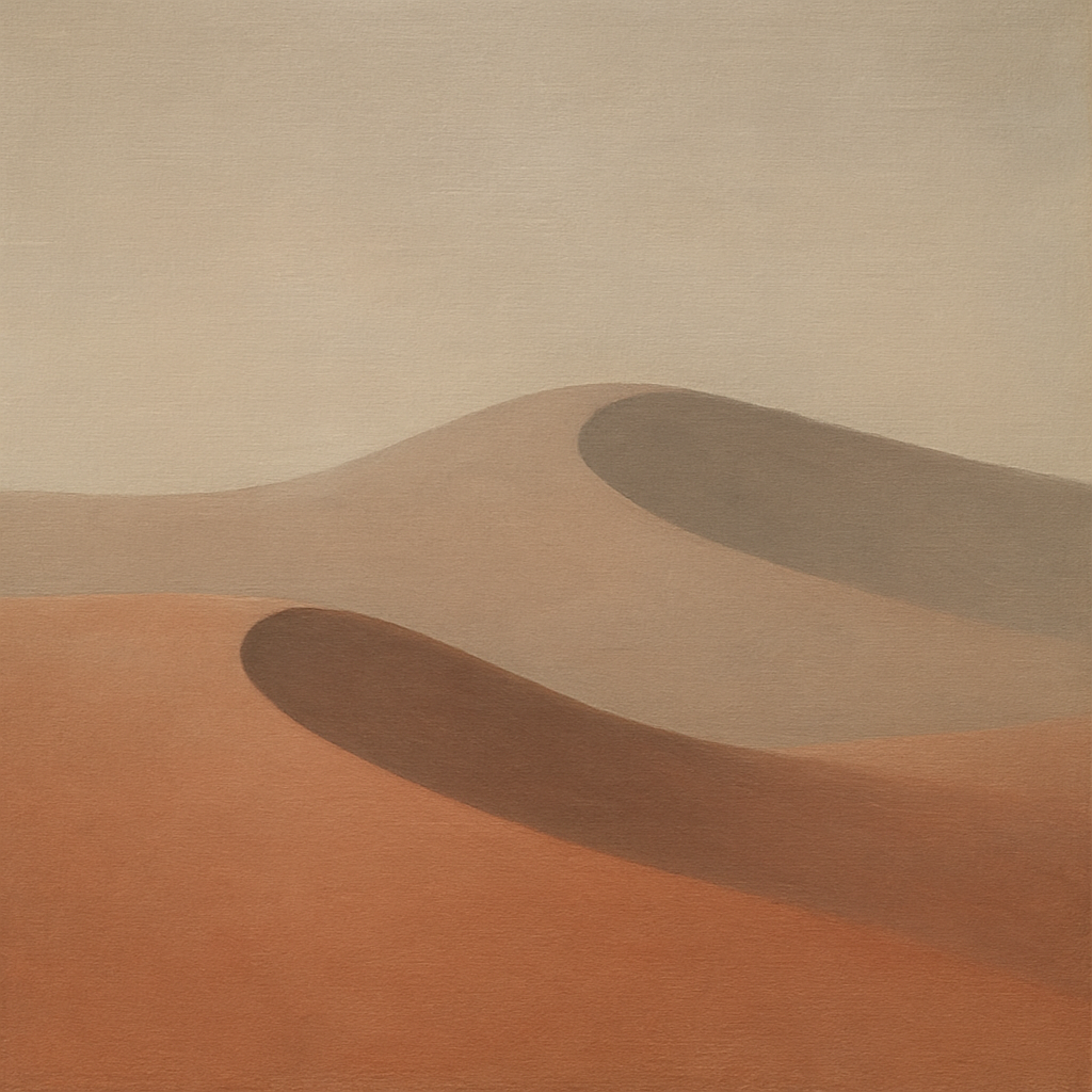 Muted Desert Dune Geometry No. 8 - Modern Fine Art Oil Painting - View 1