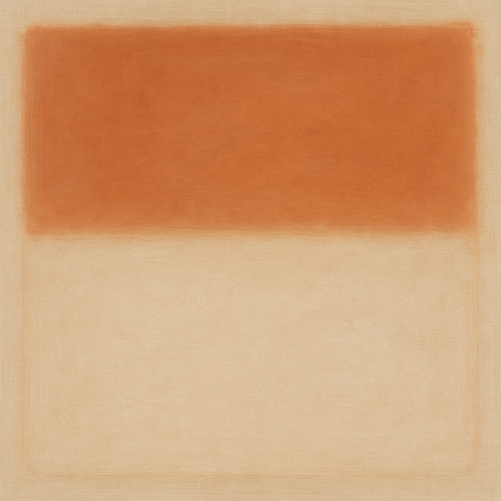 Terracotta & Greige Earth Bands No. 6 - Modern Fine Art Oil Painting - View 1