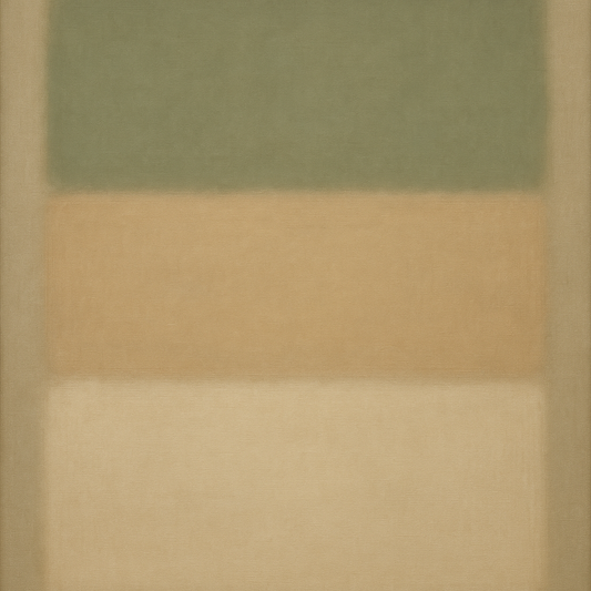 Sage Olive & Pale Sandstone Minimalist Harmony No. 21 Oil Painting 100% Hand Painted Oil on Belgian Linen Canvas, Original Fine Art Wall Decor