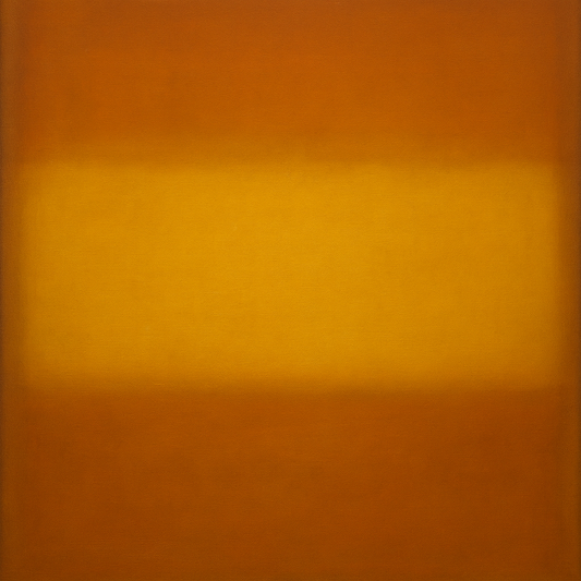 Warm Amber & Raw Sienna Sunset Meditation No. 27 Oil Painting 100% Hand Painted Oil on Belgian Linen Canvas, Original Fine Art Wall Decor