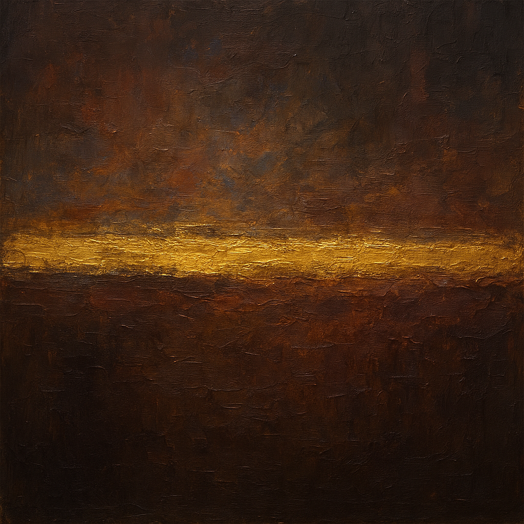 Espresso Velvet & Gilded Horizon No. 3 Oil Painting - 100% Hand-Painted Master Oil Painting