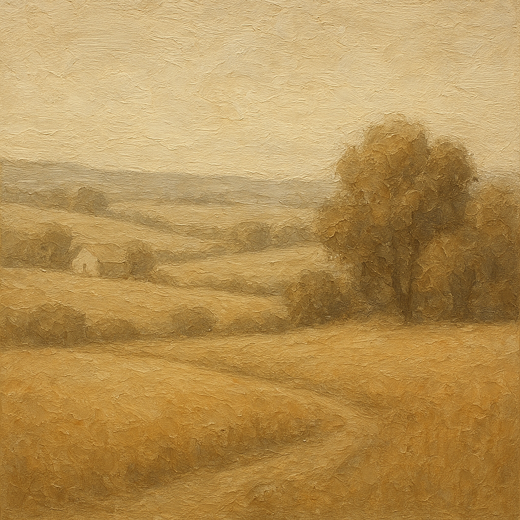 Earthy Linen Plaster Countryside Calm No. 2 Oil Painting - 100% Hand-Painted Master Oil Painting
