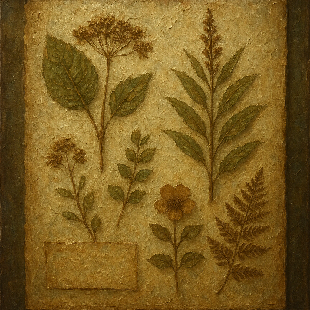 Antique Botanical Herbarium Study Oil Painting - 100% Hand-Painted Master Oil Painting