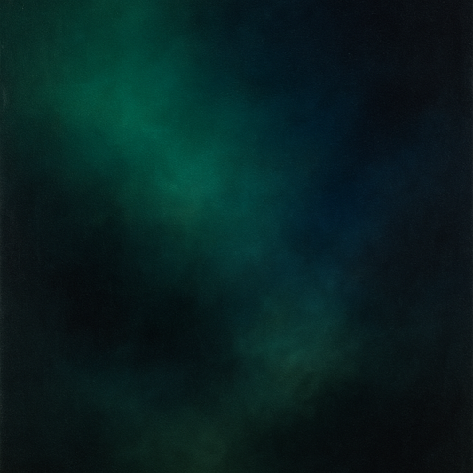 Emerald & Midnight Sapphire Sfumato Immersion No. 16 Oil Painting 100% Hand Painted Oil on Belgian Linen Canvas, Original Fine Art Wall Decor