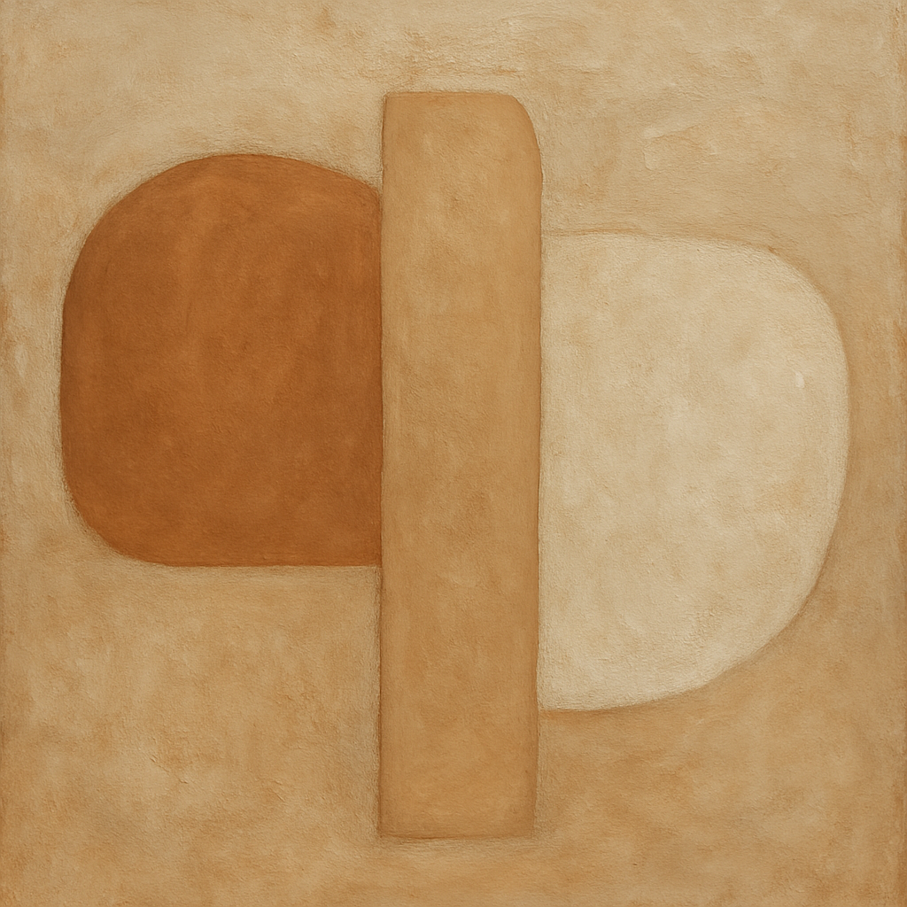 Earthy Terracotta & Weathered Plaster Wash No. 17 Oil Painting - View 1