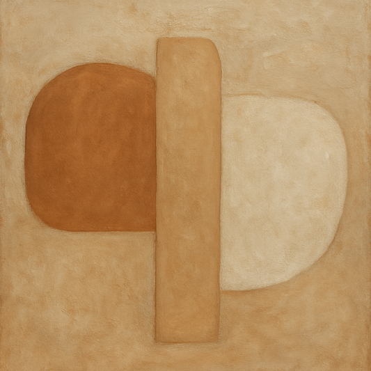 Earthy Terracotta & Weathered Plaster Wash No. 17 Oil Painting 100% Hand Painted Oil on Belgian Linen Canvas, Original Fine Art Wall Decor