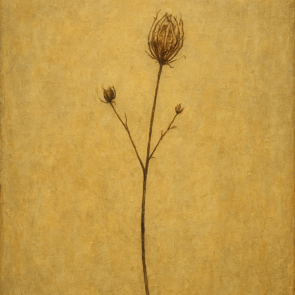Dried Botanical Branch Wabi-Sabi Oil Painting 100% Hand Painted Oil on Belgian Linen Canvas, Original Fine Art Wall Decor