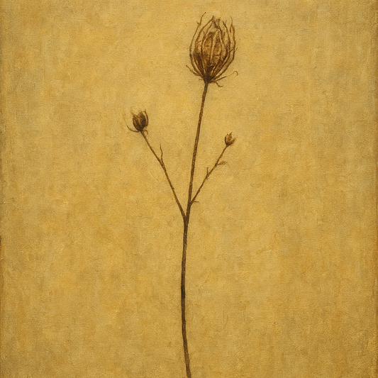 Dried Botanical Branch Wabi-Sabi Oil Painting - 100% Hand-Painted Master Oil Painting