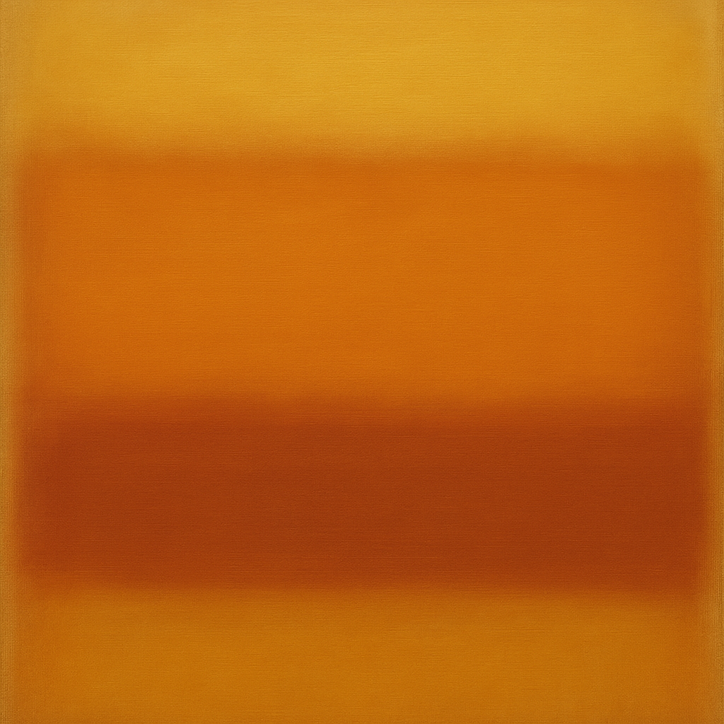 Warm Amber & Raw Sienna Sunset Meditation No. 7 Oil Painting - View 1