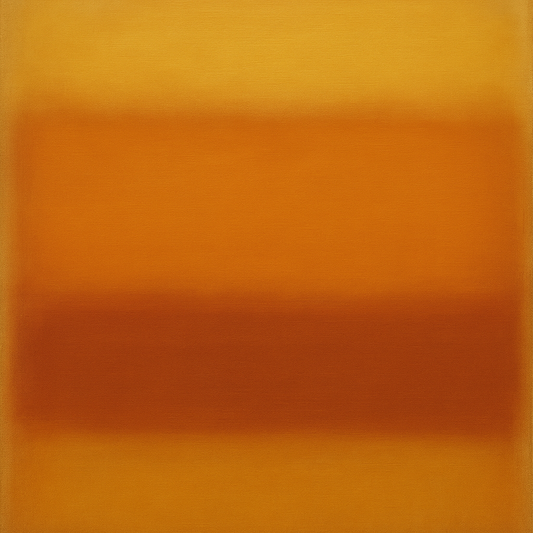 Warm Amber & Raw Sienna Sunset Meditation No. 7 Oil Painting 100% Hand Painted Oil on Belgian Linen Canvas, Original Fine Art Wall Decor