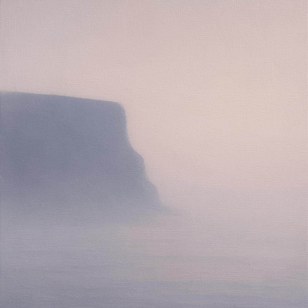 Solitary Headland in Fog No. 9 - Modern Fine Art Oil Painting - View 1
