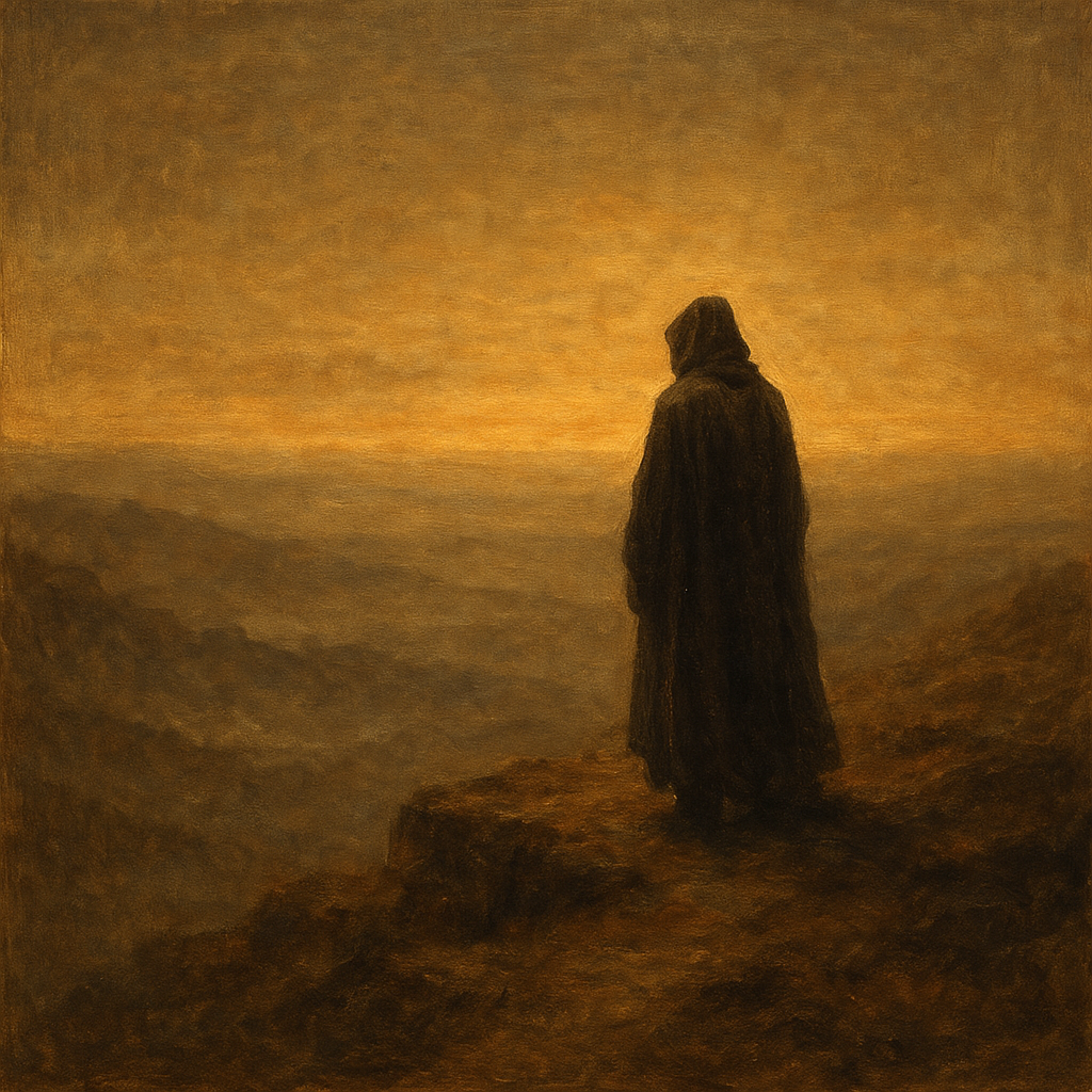 Solitary Wanderer Horizon Figurative Oil Painting - 100% Hand-Painted Master Oil Painting