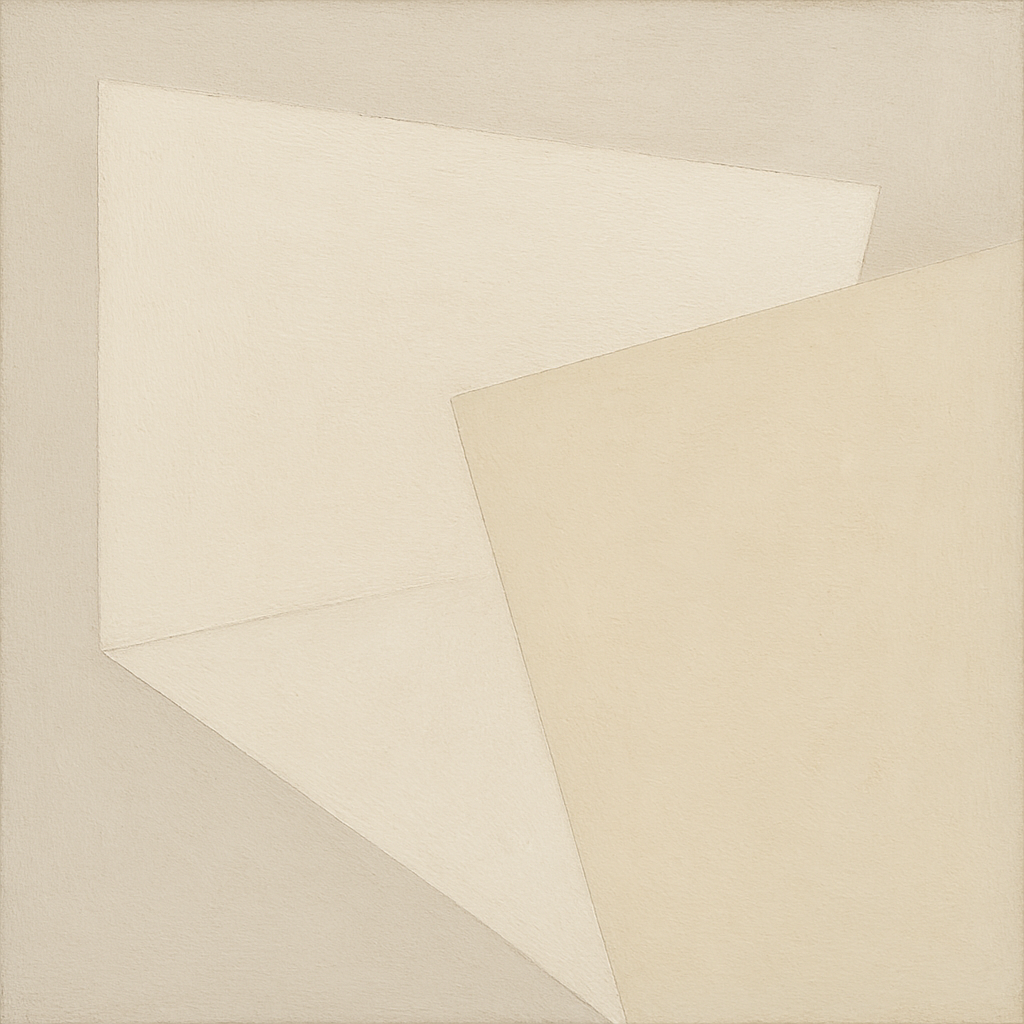Architectural Stucco Geometry No. 3 - Modern Fine Art Oil Painting - View 1
