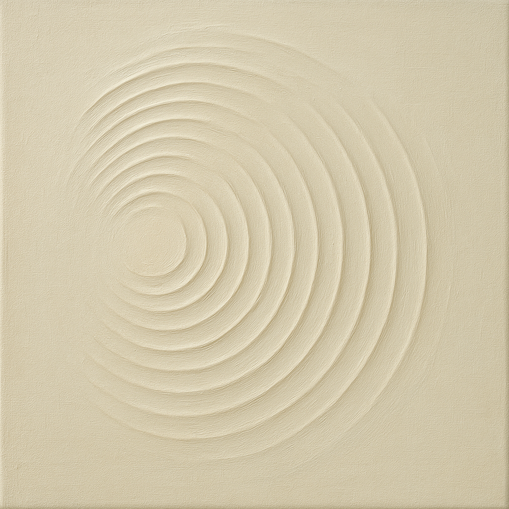 Radial Sunburst Plaster Ridge No. 5 - Modern Fine Art Oil Painting - View 1