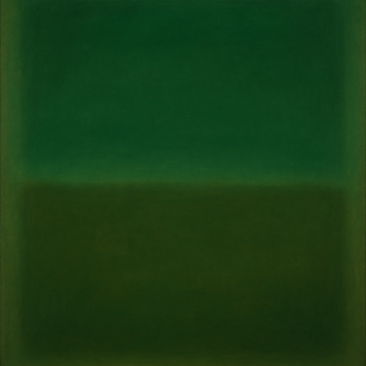 Forest Emerald & Deep Moss Contemplative Field No. 16 Oil Painting 100% Hand Painted Oil on Belgian Linen Canvas, Original Fine Art Wall Decor