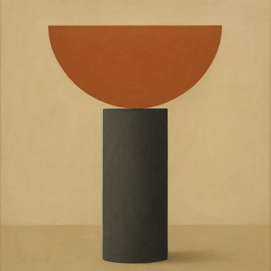 Semicircle Horizon & Minimalist Pillar No. 21 Oil Painting - View 1