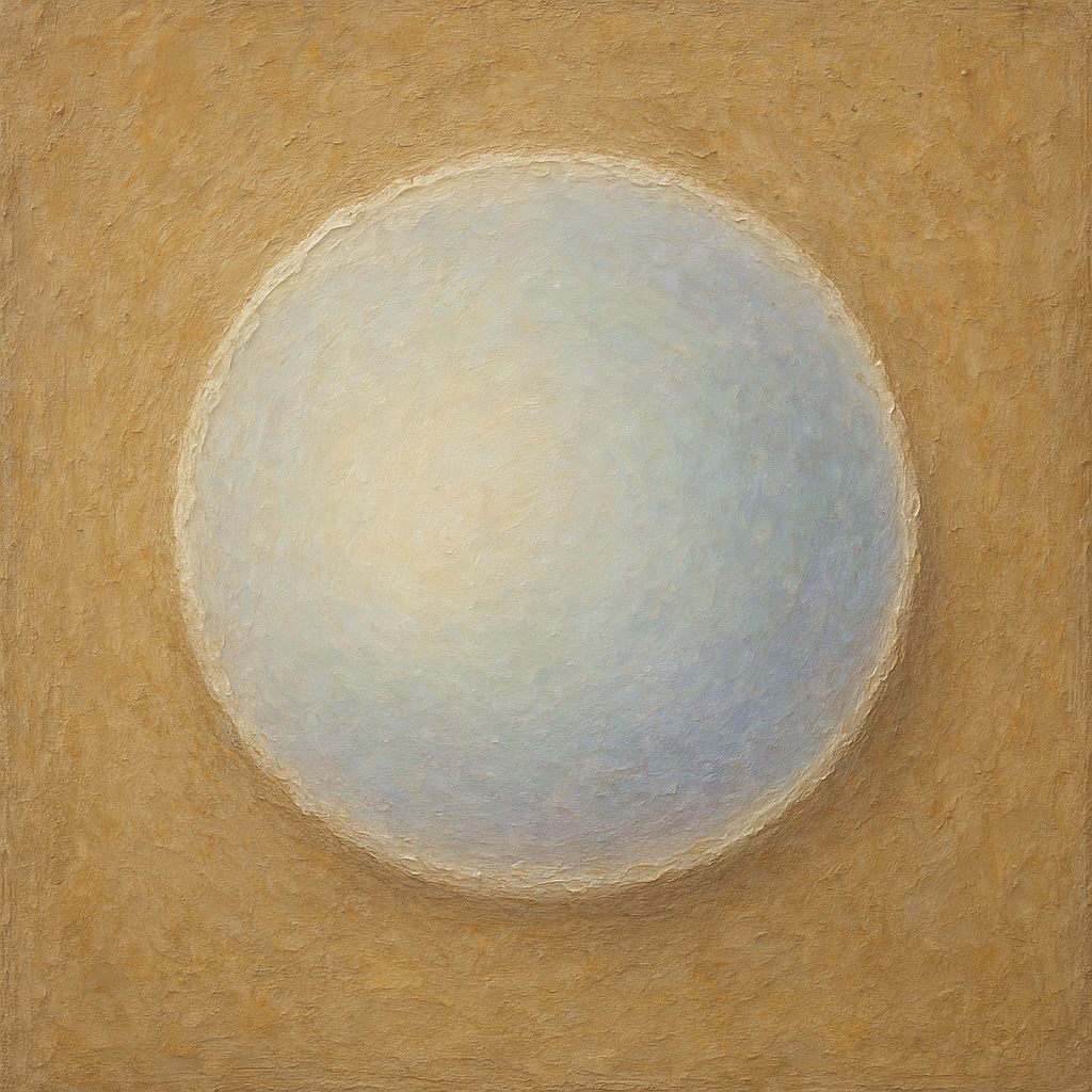 Contemplative Moonstone Minimalist Oil Painting 100% Hand Painted Oil on Belgian Linen Canvas, Modern Japandi Wabi Sabi Wall Decor