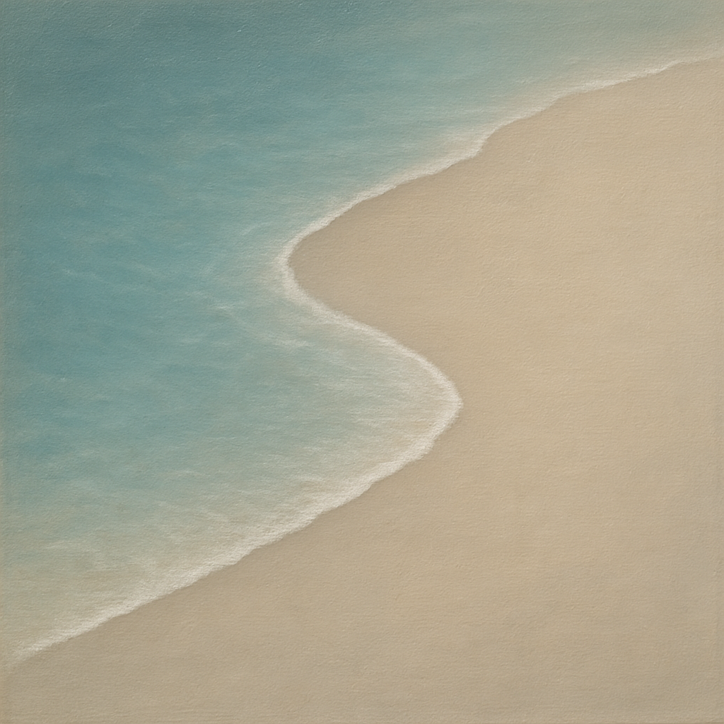 Calm Tide Line & Sand Drift No. 2 - Modern Fine Art Oil Painting - View 1