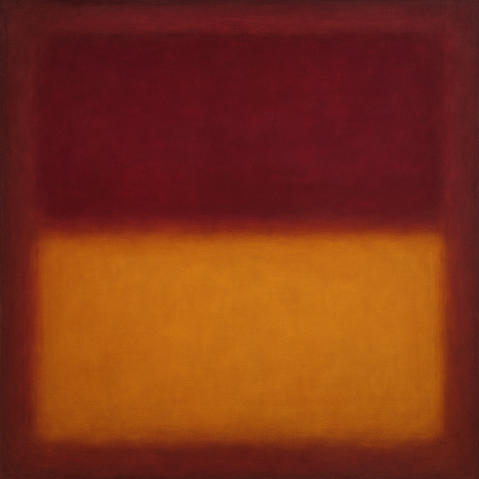 Crimson Burgundy & Saffron Gold Color Vibrations No. 23 Oil Painting 100% Hand Painted Oil on Belgian Linen Canvas, Original Fine Art Wall Decor
