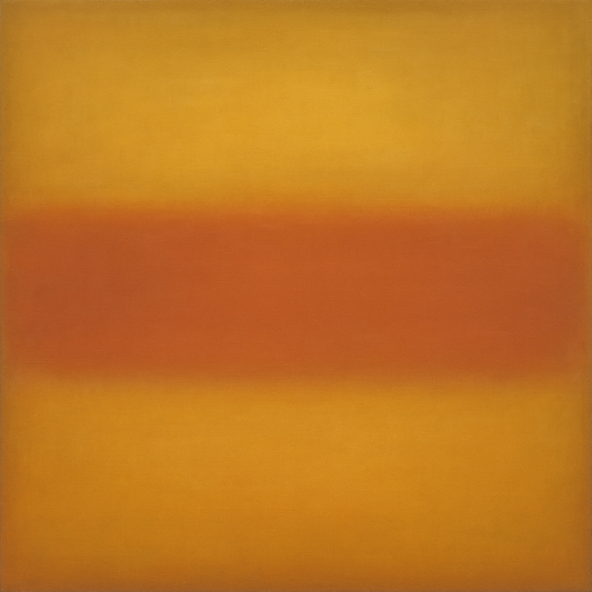 Luminous Ochre & Terracotta Horizon Color Field No. 24 Oil Painting - View 1