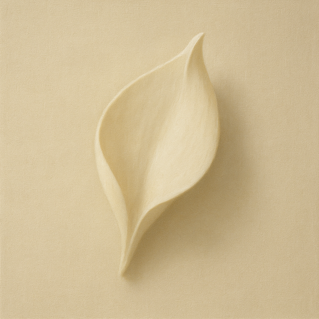 Sculpted Ivory Floral Contour No. 1 - Modern Fine Art Oil Painting - View 1