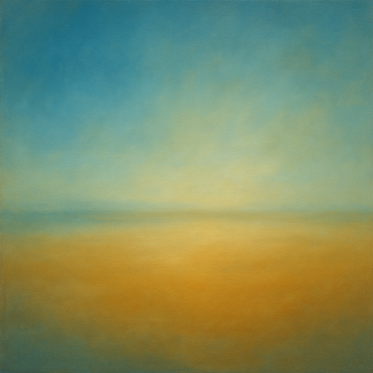 Celestial Azure & Warm Ochre Equilibrium No. 7 Oil Painting - View 1