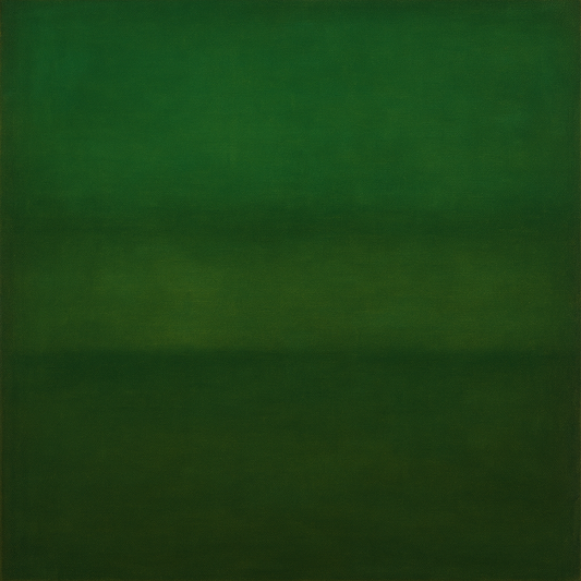 Forest Emerald & Deep Moss Contemplative Field No. 3 Oil Painting - View 1