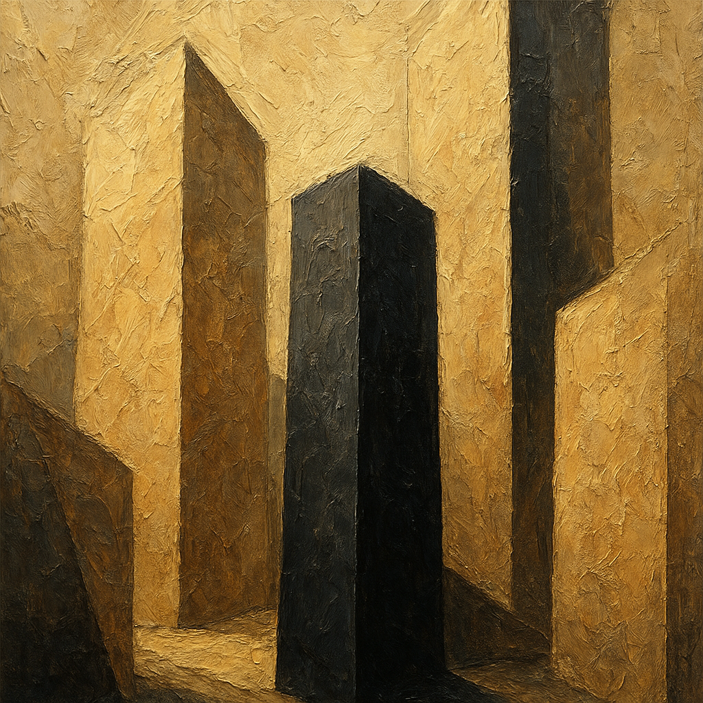 Monolithic Shadow Modern Abstract Oil Painting - 100% Hand-Painted Master Oil Painting